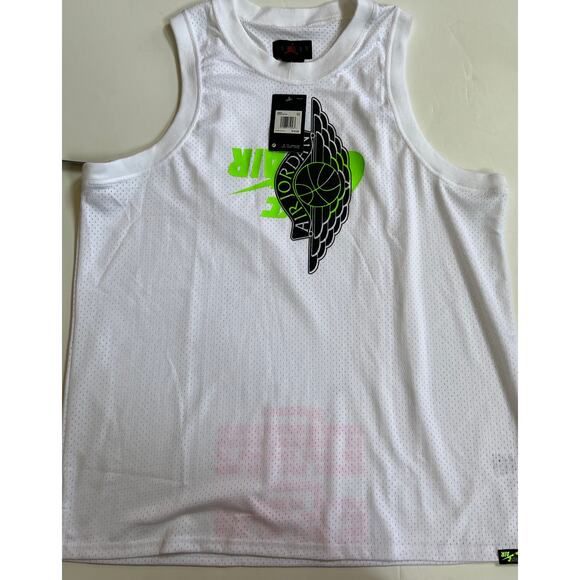 Nike Other - Nike Jordan Air Jumpman Mesh Jersey Wings Men's Tank White BQ8479 100 Size 2XL